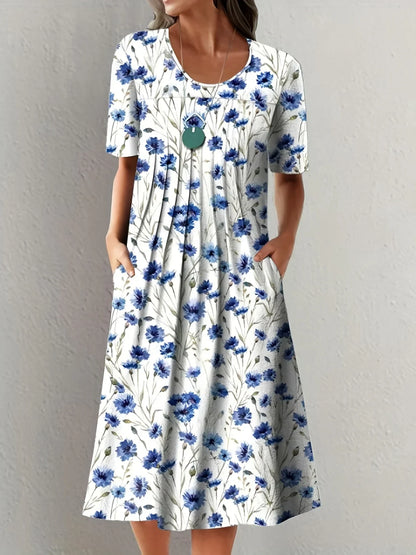 Printed Round Neck Dress