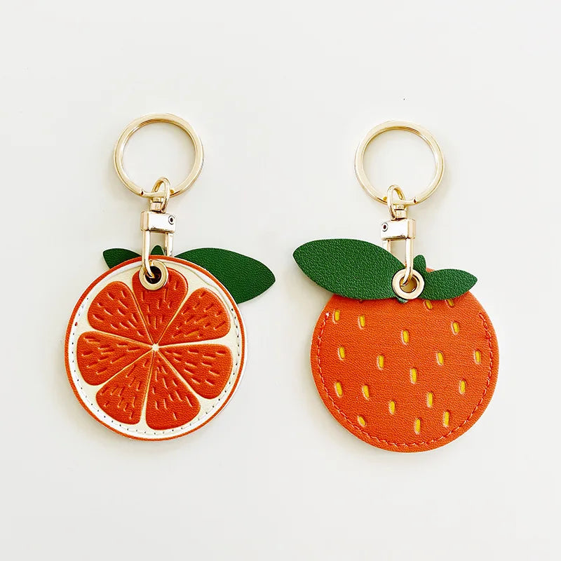 Fruit Shape Leather AirTag Keychain