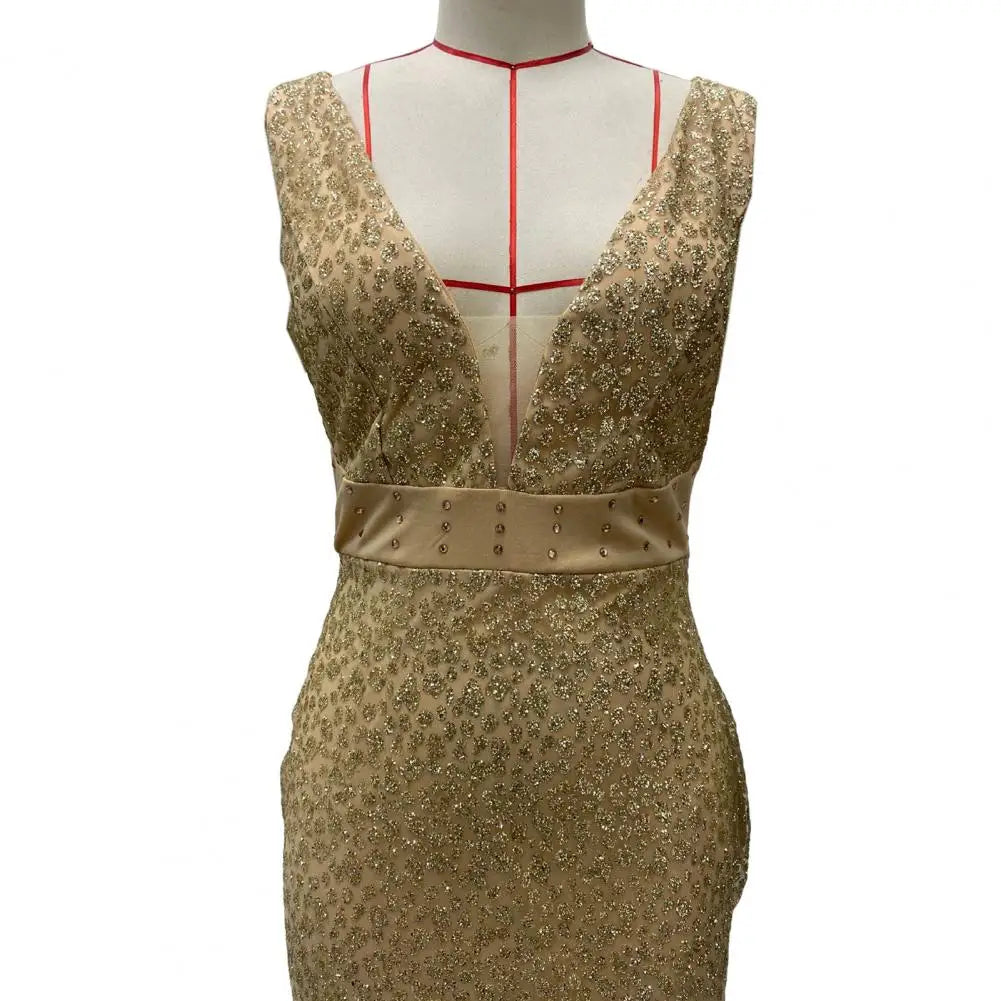 Sequin Mesh Evening Party Dress