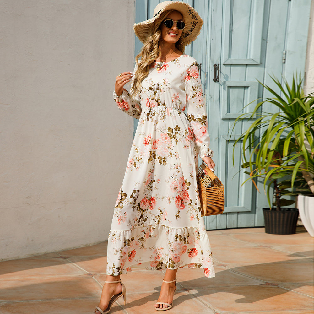 Floral Bohemian Chiffon Maxi Dress