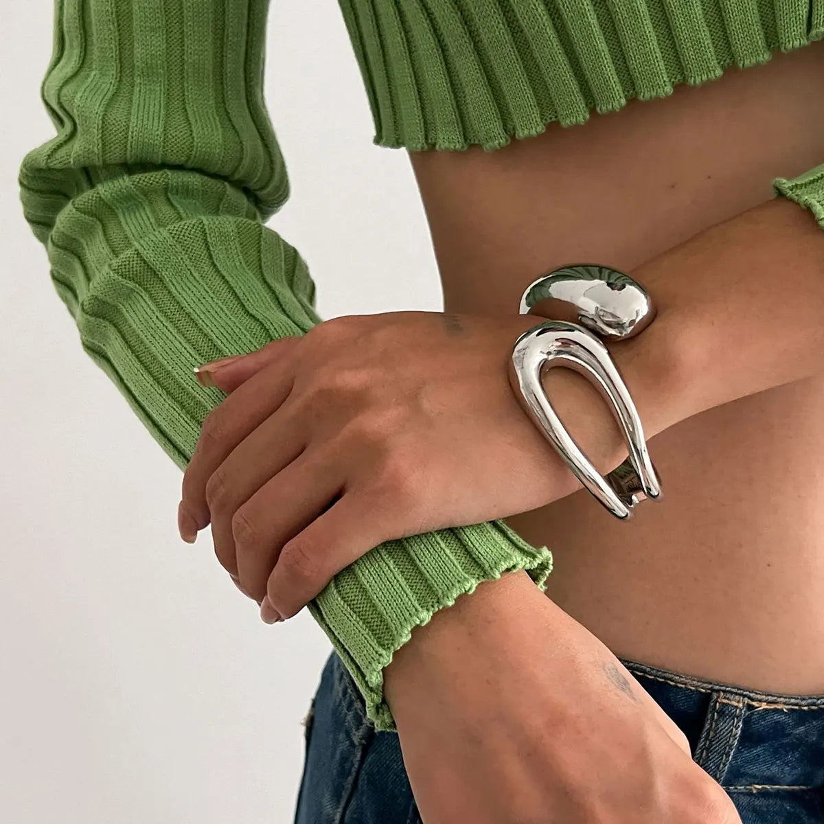 Punk Geometric Cuff Bracelet