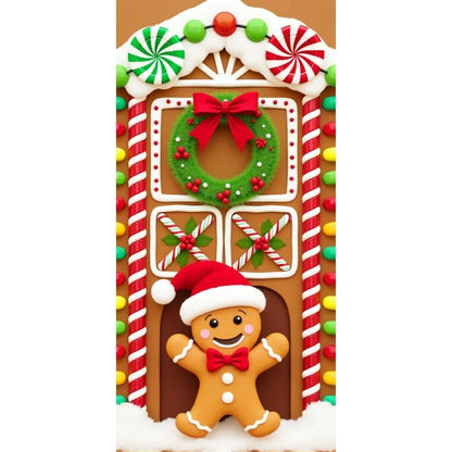 Gingerbread Christmas Door Cover