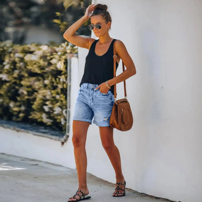 Pocket Denim Summer Shorts