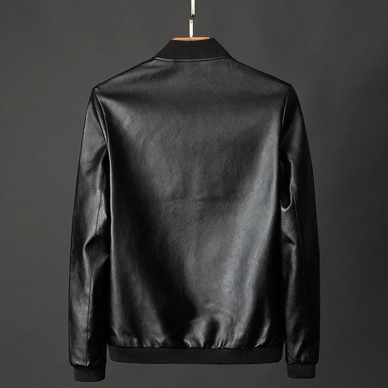 Men’s Black PU Leather Biker Jacket