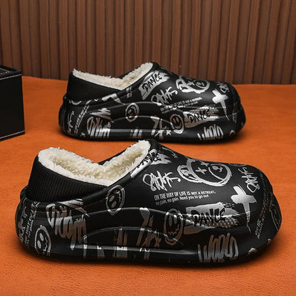 Men’s Warm Waterproof Non-Slip Cotton Slippers