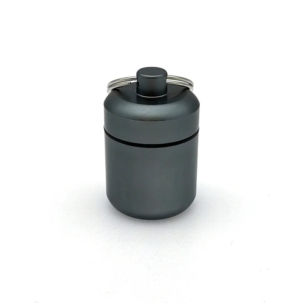 Mini Aluminum Pill Case with Keychain