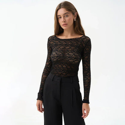 Hollow Lace Streetwear Top