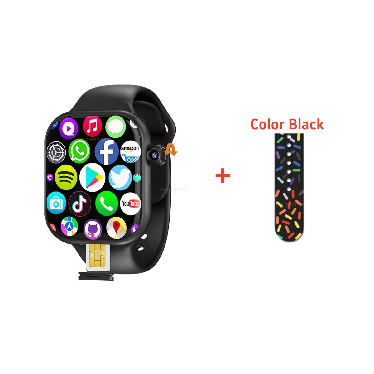 Luxury On-Wrist Smartphone | 1380mAh Battery | Fitness, Calls, Compass, SIM Support