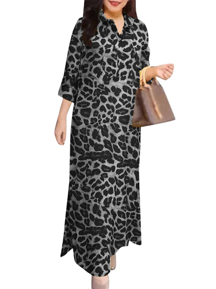 Leopard Print Long Maxi Dress