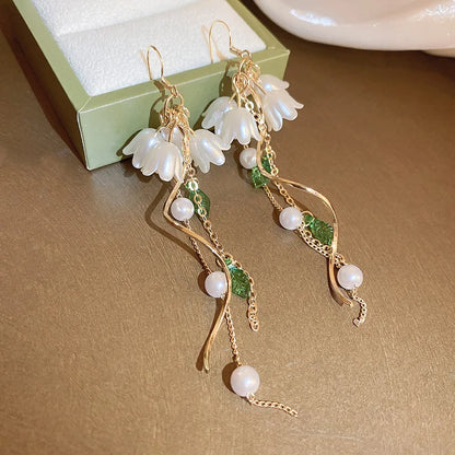 Rhinestone Tulip Hoop Earrings