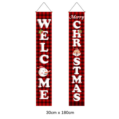 Christmas Hanging Door Banner Snowman Santa Decoration