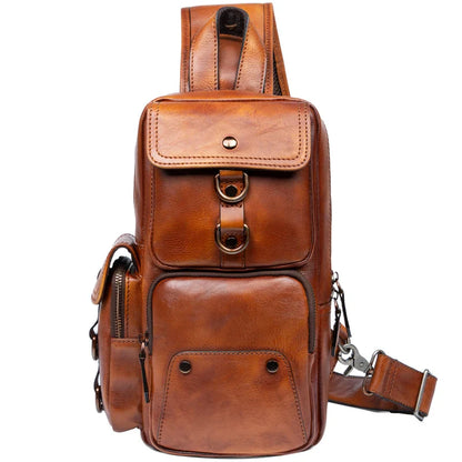 Retro Leather Crossbody Chest Bag