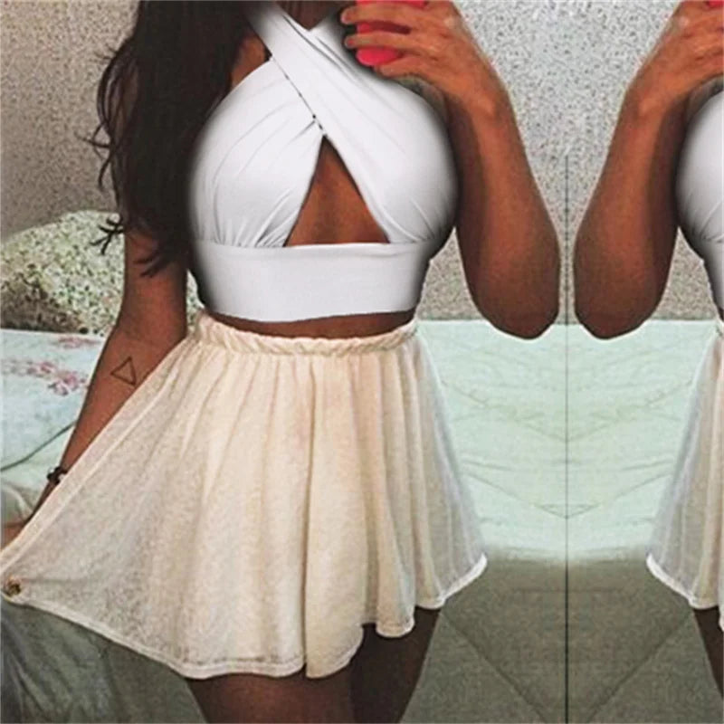 Sleeveless Wrap Crop Top