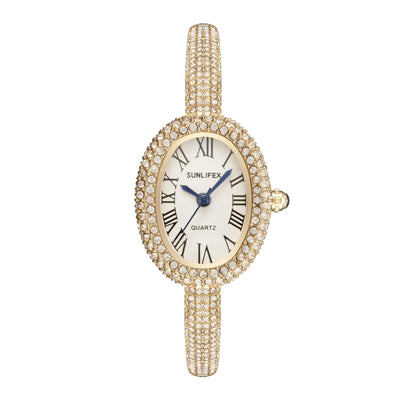 Elegant Rhinestone Oval Women’s Watch