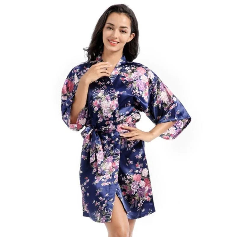 Daffodil Floral Kimono Bathrobe
