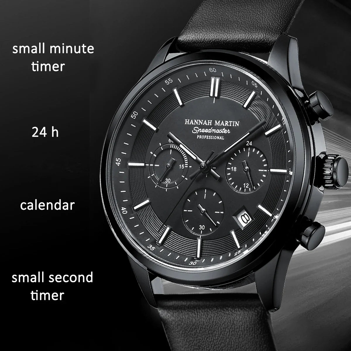 Sporty Quartz Leather Watch