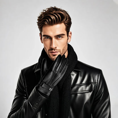 Sheepskin Leather Winter Gloves