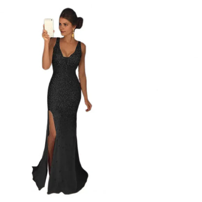 Sequin Mesh Evening Party Dress