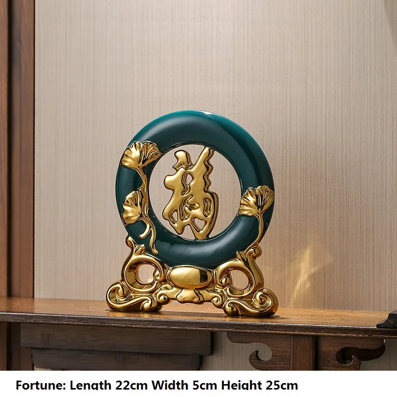 Chinese Style Ceramic Vase with Wooden Frame