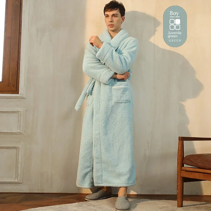Autumn Winter Thick Cotton Flannel Bathrobe