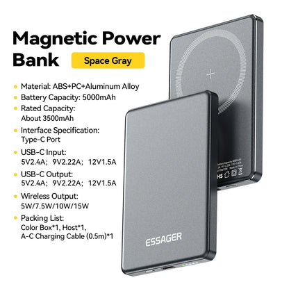 ⚡ 20W Magnetic Power Bank