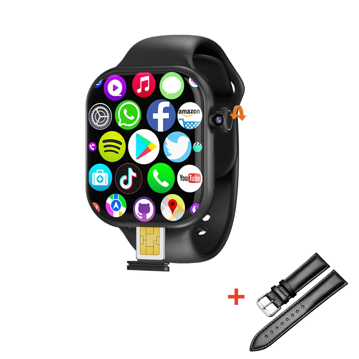 Luxury On-Wrist Smartphone | 1380mAh Battery | Fitness, Calls, Compass, SIM Support