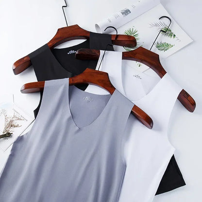 Men V-Neck Seamless Tank