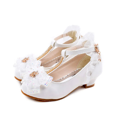 Girls White Princess Heels