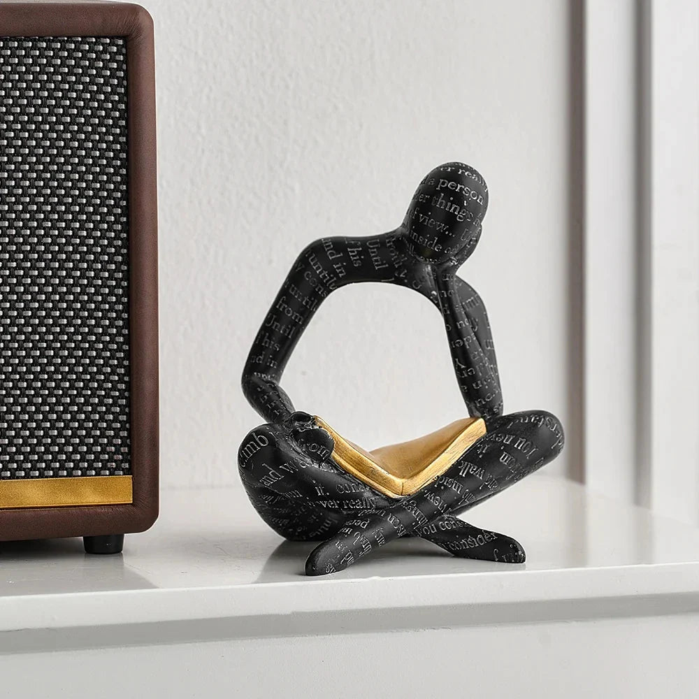 Abstract Resin Reader Sculpture