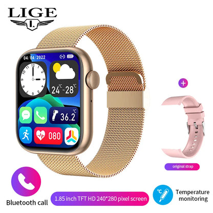 LIGE 2025 Smartwatch – Wireless Charging, Bluetooth Call, Fitness Tracker