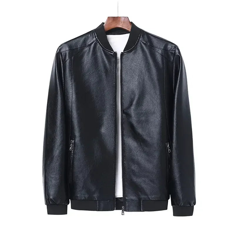 Men’s Black PU Leather Biker Jacket