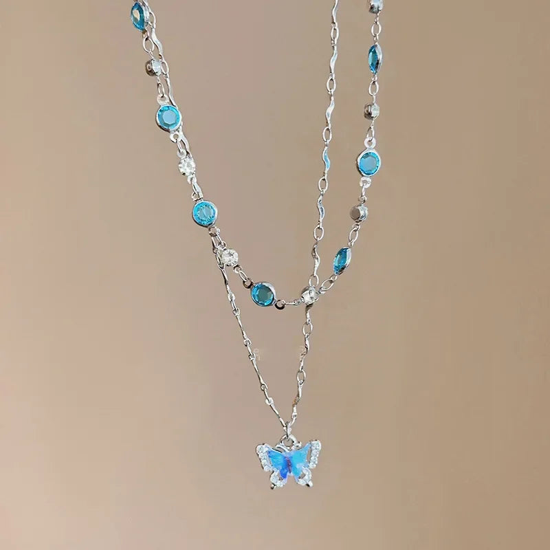 Crystal Butterfly Choker Chain