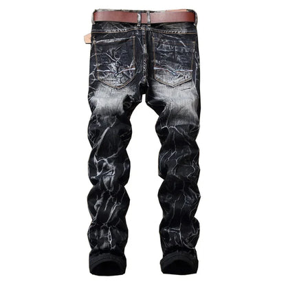Men Patchwork Ripped Jeans