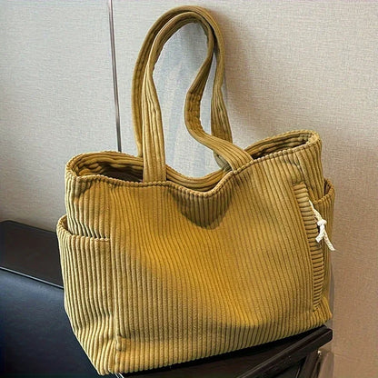Casual Corduroy Shoulder Bag