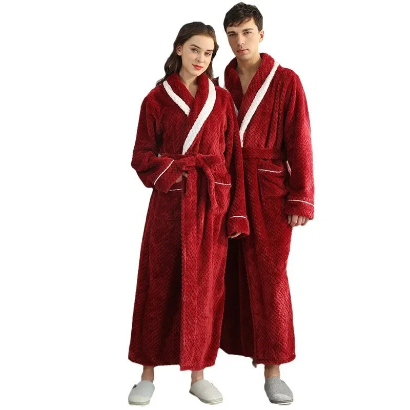 Autumn Winter Warm Coral Velvet Bathrobe