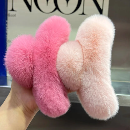 Elegant Winter Fuzzy Hair Claw