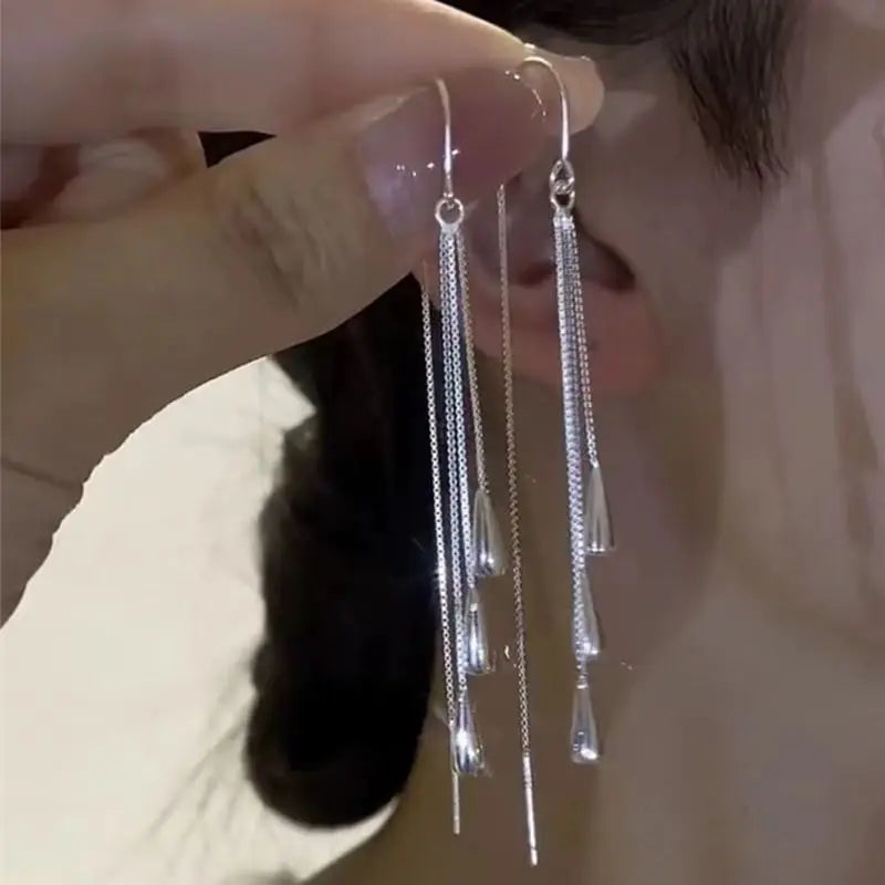 Rhinestone Tulip Hoop Earrings