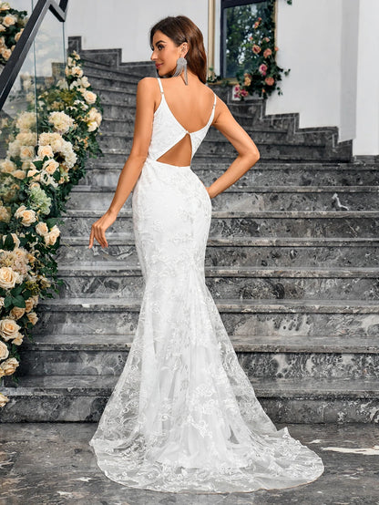 Sleeveless White Mermaid Dress
