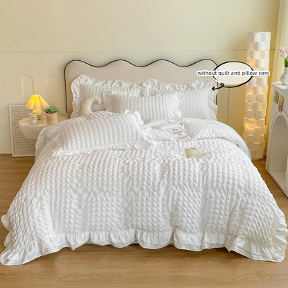 Korean Lace Seersucker Bedding Set