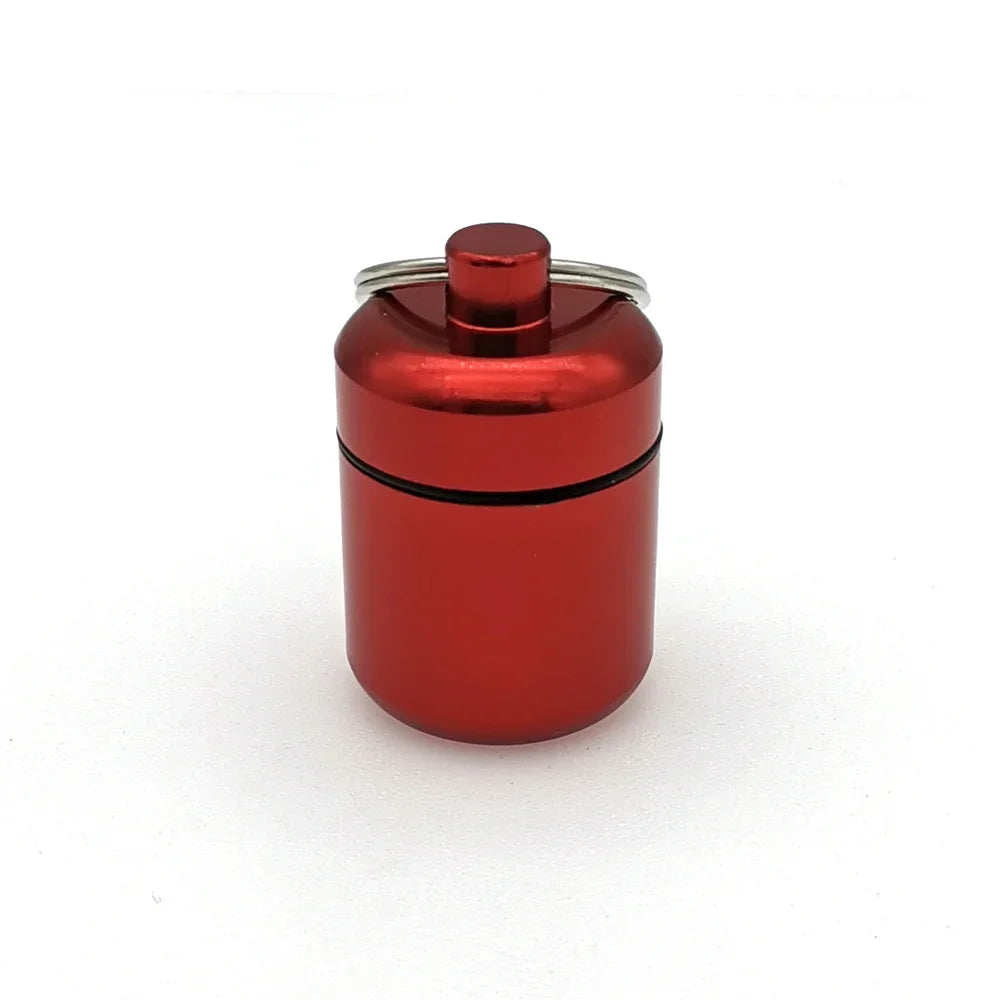 Mini Aluminum Pill Case with Keychain