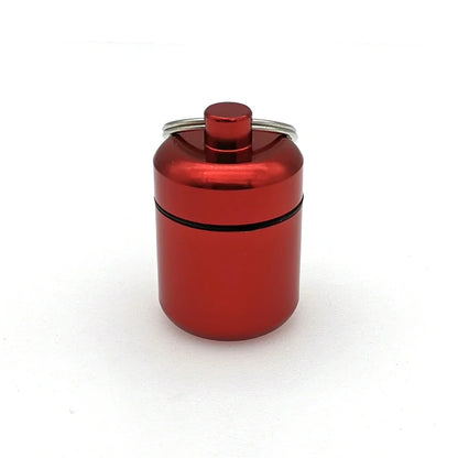 Mini Aluminum Pill Case with Keychain