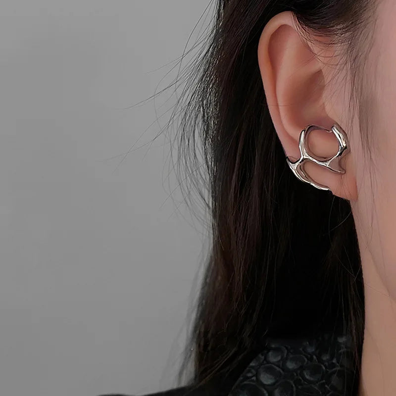 Irregular Metal Clip Earrings