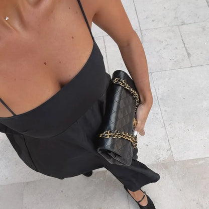Black Backless Long Dress