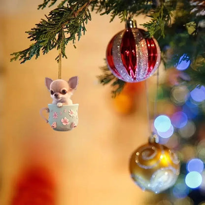 Cute Teacup Puppy Keychain