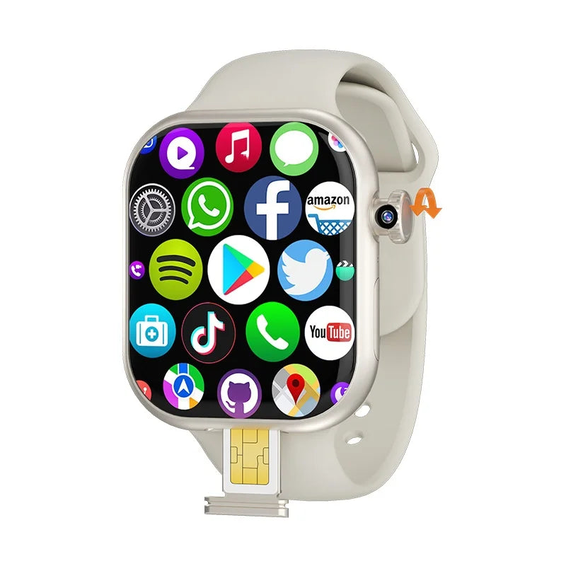 Luxury On-Wrist Smartphone | 1380mAh Battery | Fitness, Calls, Compass, SIM Support