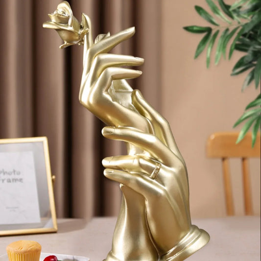 Nordic Hand Rose Sculpture