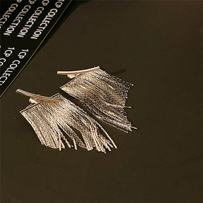 Elegant Gold Tassel Earrings