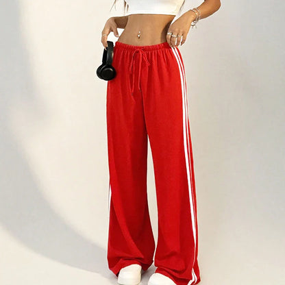 Women’s Striped Drawstring Straight Pants