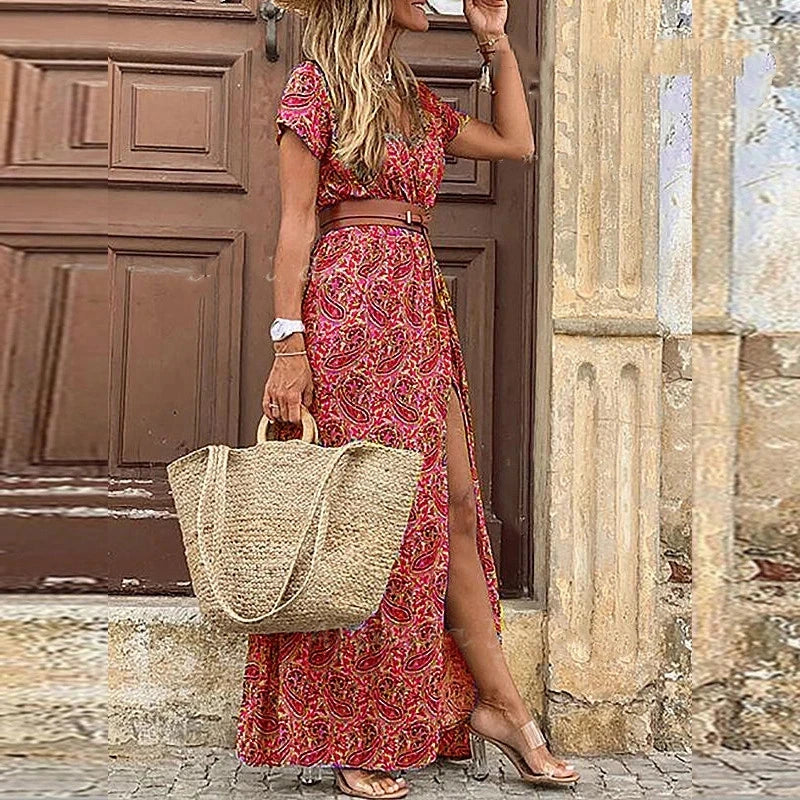 Bohemian Floral Summer Maxi Dress