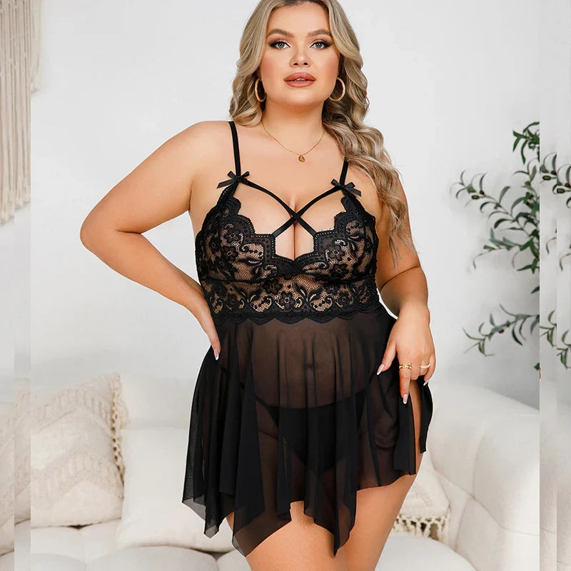 Plus Size Tulle Lingerie